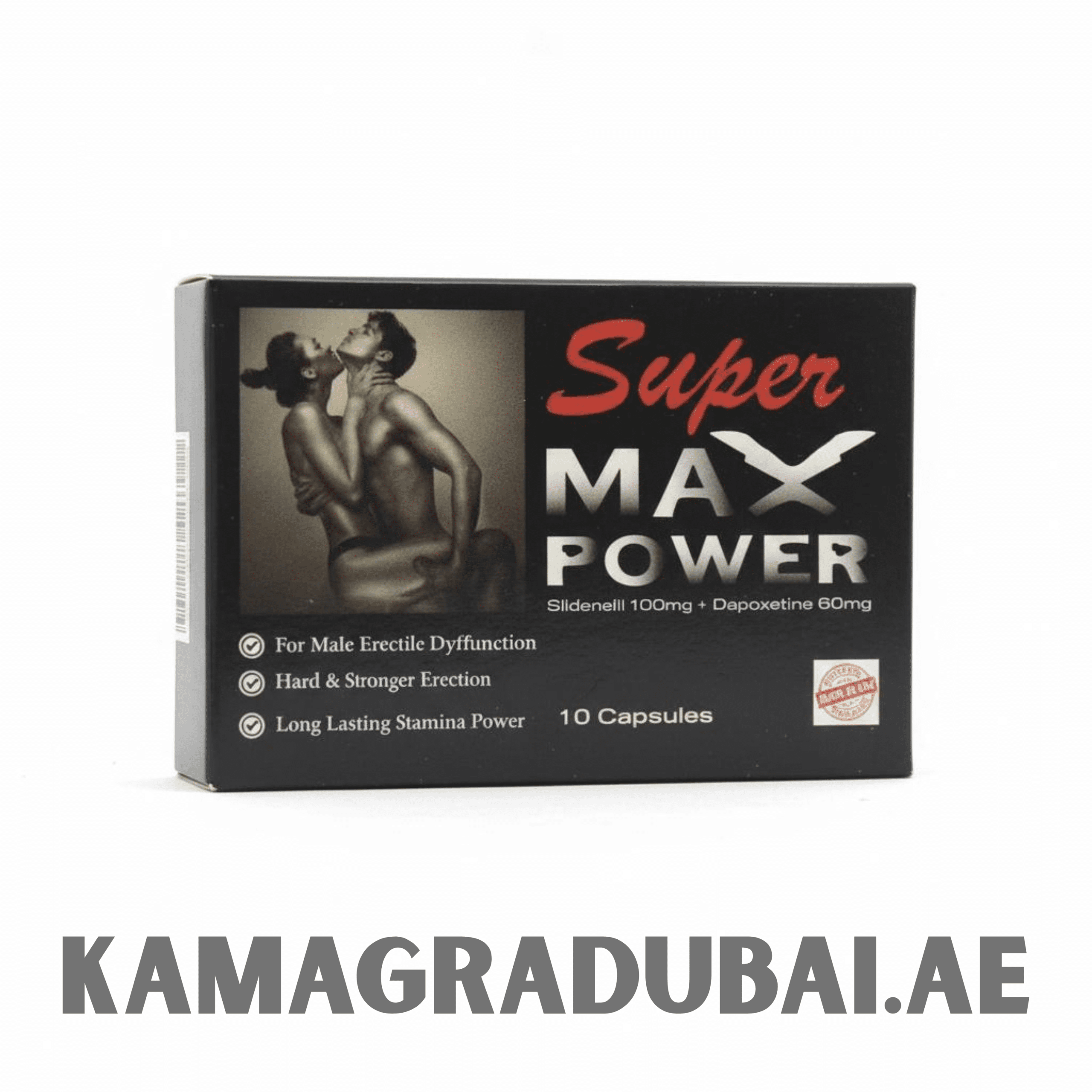 super-max-power Super MAX Power box packaging – men’s wellness supplement product displayed for catalog use, labeled with brand and capsule details
