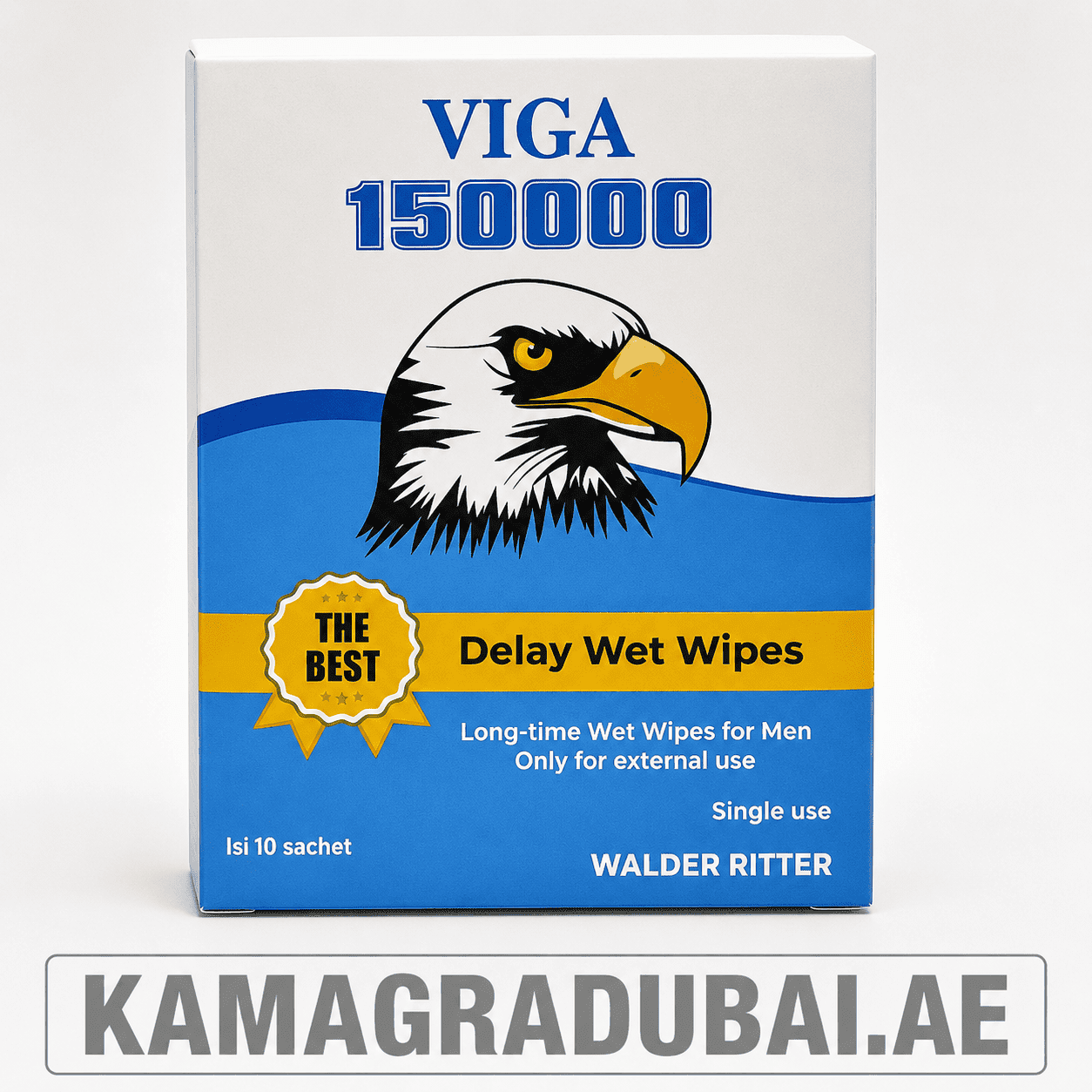 Viga 150000 Delay Wet Wipes box with 10 sachets for external use