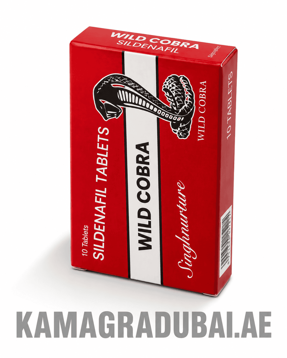 Wild Cobra Sildenafil tablets 10-tablet red and white box with cobra design Wild Cobra Sildenafil tablets 10-tablet red and white box with cobra design